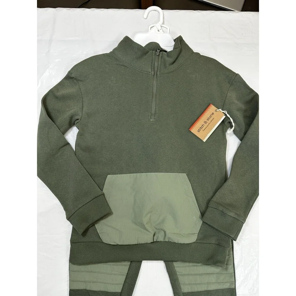 Youth Boy’s Green 2-Piece Sweatshirt and Sweatpants Set Size 10